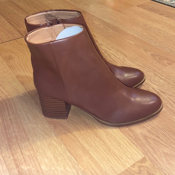 J. Crew Factory Shoes - NWT J Crew Factory Cognac Brown Heeled Booties